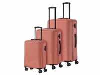 Travelite Bali 4w L/M/S Koralle Koffer mit 4 Rollen Kofferset