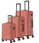 Travelite Bali 4w L/M/S Koralle Koffer mit 4 Rollen Kofferset