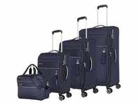 Travelite Miigo 4w L/M/S+Bordtasche Tiefseeblau Koffer mit 4 Rollen Weichgepäck