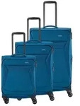 Travelite Chios 4w L/M/S Petrol Koffer mit 4 Rollen Weichgep&auml;ck