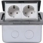 HEITRONIC Bodensteckdose, IP20, 2-fach, mit Kinderschutz, 250V, max. 3680W...