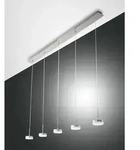 Fabas Luce LED Pendelleuchte DUNK, 5-flammig, 40W 3000K 3780lm, dimmbar, Aluminium