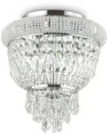 Ideal Lux Deckenleuchte DUBAI, 3-flammig, &Oslash; 32cm, E14, Metall / Kristall