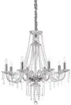 Ideal Lux Kronleuchter AMADEUS, 8-flammig, &Oslash; 80cm / H 180cm, E14, Chrom / Glas...