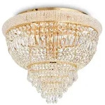 Ideal Lux Deckenleuchte DUBAI, 6-flammig, &Oslash; 52cm, E14, Metall / Kristall