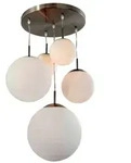Steinhauer Pendelleuchte BOLLIQUE, 5-flammig, Kugelschirme &Oslash; 15/20/25/30cm, Stahl