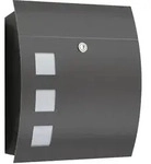 CMD Creative Metalldesign Outdoor Briefkasten mit Opalglas-Fenster, eckig, gew&ouml;lbt,