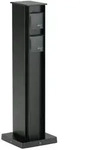 Albert Outdoor Steckdosens&auml;ule, IP44, H&ouml;he 50cm, Alu-Guss, schwarz, 4-fach