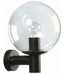 Albert Au&szlig;enwandleuchte Typ Nr. 0639, mit Glaskugel &Oslash; 25cm, E27, Schwarz matt /