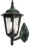 Konstsmide Au&szlig;en-Wandleuchte FIRENZE UP, E27 max. 100W, Gr&uuml;n, Aluminium / Klarglas