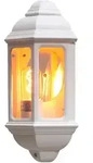Konstsmide Au&szlig;en-Wandleuchte CAGLIARI, E27 max. 100W, Wei&szlig;, Aluminium / Klarglas