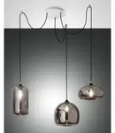 Fabas Luce Pendelleuchte FIONA, 3-flammig, 3x E27 max. 60W, Metall / geblasenes Glas,