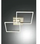 Fabas Luce LED Deckenleuchte BARD, 2-fach, 65x65cm, dimmbar, 52W 3000K 5180lm, Gold