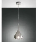 Fabas Luce Pendelleuchte LILA, 1-flammig, E27 max. 40W, Metall / Borosilikatglas,