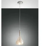 Fabas Luce Pendelleuchte LILA, 1-flammig, E27 max. 40W, Metall / Borosilikatglas,