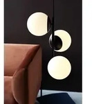 Nordlux Pendelleuchte LILLY, E14, IP20, Glas opalwei&szlig;, schwarz NORD-48603003
