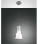 Fabas Luce Pendelleuchte DIANA, E27, verchromt / Glas wei&szlig;, &Oslash; 14cm FAB-2753-40-138