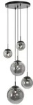 Steinhauer Pendelleuchte BOLLIQUE, 5-flammig, E27, Kugelschirme &Oslash; 15/20/25/30cm,