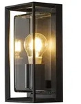 Konstsmide Au&szlig;en-Wandleuchte BRINDISI, E27 max. 20W, Schwarz, Aluminium / Klarglas
