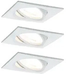 Paulmann 3er-Set LED Einbauleuchten-Set NOVA, IP23, eckig, schwenkbar, inkl. GU10