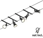Paulmann Seilsystem-Basisset SALT, 5-fach, 12V, 5x GU5.3 max. 10W, inkl. Trafo 60VA,