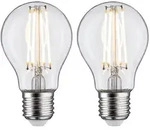 Paulmann 2er-Set LED Filament Standardform A60, 230V, E27, 7W 2700K 806lm, klar