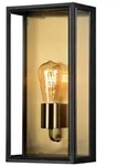 Konstsmide Wandleuchte CARPI LARGE, E27, IP44, Glas klar, schwarz KON-7349-758