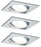 Paulmann 3er-Set LED Einbauleuchten-Set NOVA COIN, IP23, eckig, 8.4 x 8.4cm,