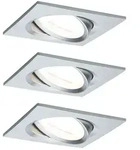 Paulmann 3er-Set LED Einbauleuchten-Set NOVA, IP23, eckig, 8.4 x 8.4cm, schwenkbar,
