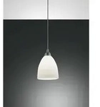 Fabas Luce Pendelleuchte PROVENZA, E27, &Oslash; 20cm, verchromt / Glas, Wei&szlig;
