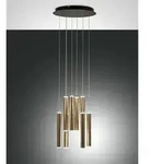Fabas Luce LED Pendelleuchte PRADO, Balken, 8x 6,5W, 3000K, 5760lm, IP20, schwarz /