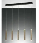 Fabas Luce LED Pendelleuchte PRADO, 5x 6,5W, 3000K, 3600lm, IP20, schwarz / gold