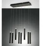 Fabas Luce LED Pendelleuchte PRADO, rund, 8x 6,5W, 3000K, 5760lm, IP20, schwarz