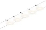 Paulmann LED Seilsystem DiscLED, 5-fach, 12V DC, 5x 4.5W 3000K, inkl. Trafo 60VA,