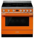 Smeg Kombistandherd, SMEG CPF9IPOR, Induktion, Orange, 90 cm