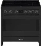 Smeg Kombi Standherd, SMEG B95IMAN9, Induktion, Anthrazit, 90 cm