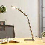 Tischleuchte Lucande, Mion, dimmbar, Grau, f&uuml;r Arbeitszimmer / B&uuml;ro, Metall, Modern