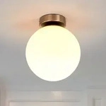 Deckenleuchte Lindby, Lennie, dimmbar, Wei&szlig;, f&uuml;r Badezimmer, Glas, Modern - 22.5
