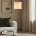 Stehleuchte Lindby, Parsa, Wei&szlig;, f&uuml;r Wohnzimmer, Stoff / Textil, Junges Wohnen -