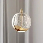 Pendelleuchte Lucande, Hayley, Transparent, f&uuml;r Wohnzimmer, Glas, Modern - 8.5