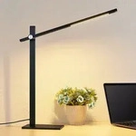 Tischleuchte Lucande, Wasko, dimmbar, Schwarz, f&uuml;r Arbeitszimmer / B&uuml;ro, Metall,