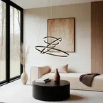 Pendelleuchte Arcchio, Albiona, dimmbar, Schwarz, f&uuml;r Wohnzimmer, Metall, Modern