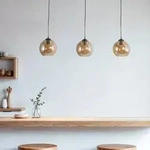 Pendelleuchte Lindby, Sofian, dimmbar, Bronze / Altmessing, f&uuml;r Wohnzimmer, Glas,