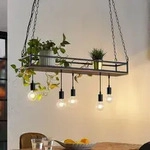Pendelleuchte Lindby, Kirista, dimmbar, Schwarz, f&uuml;r Wohnzimmer, Metall,...