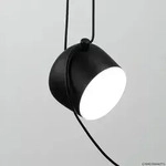Pendelleuchte FLOS, AIM Small, dimmbar, Schwarz, f&uuml;r Wohnzimmer, Metall, Design -