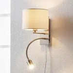 Wandleuchte Lindby, Florens, Metallisch, f&uuml;r Wohnzimmer, Stoff / Textil, Modern - 18