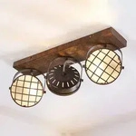 Deckenleuchte Lindby, Tamin, dimmbar, Braun / Rost, f&uuml;r Wohnzimmer, Metall,