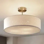 Deckenleuchte Lindby, Umma, dimmbar, Wei&szlig;, f&uuml;r Wohnzimmer, Stoff / Textil,...
