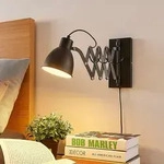Wandleuchte Lindby, Merle, Schwarz, f&uuml;r Schlafzimmer, Metall, Modern - 13 - 22