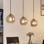 Pendelleuchte Lindby, Hiwana, dimmbar, Grau, f&uuml;r Wohnzimmer, Glas, Modern - 110 - 20